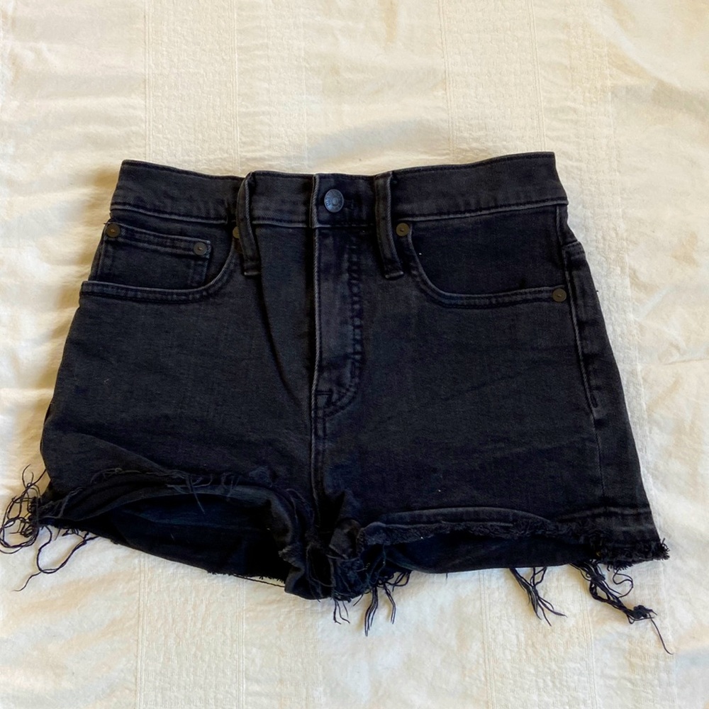 Madewell - black denim shorts